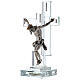Modern Crucifix with light and metal body of Christ s3