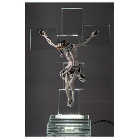 Crucifix in crystal with light