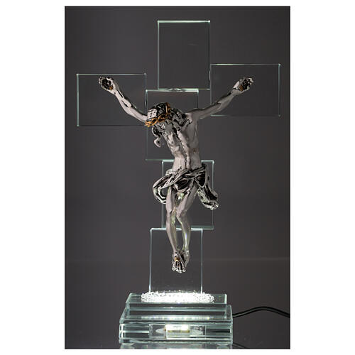 Crucifix in crystal with light 2