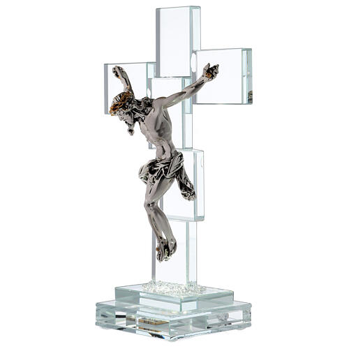 Crucifix in crystal with light 3