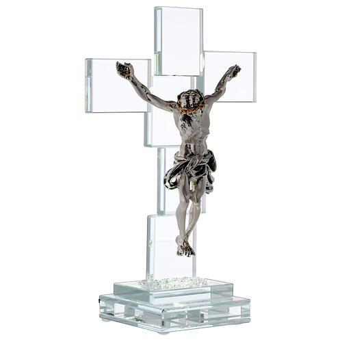 Crucifix in crystal with light 4