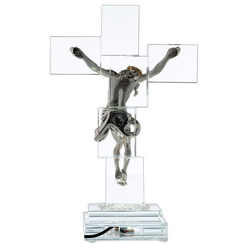 Crucifix in crystal with light 5