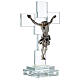 Crucifix in crystal with light s4