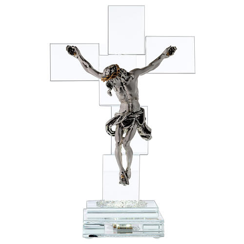 Crucifix cristal avec lampe 1