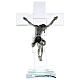 Modern crystal crucifix with metal body of Christ and light s5