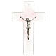 Crucifix en verre de Murano transparent avec nuances roses 20x15 cm s1