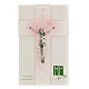 Modern crucifix in Murano glass with pink shades 8x5 inc s2