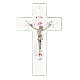 Modern crucifix in glass with coloured relief bubbles 20x15 cm s3