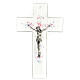 Modern crucifix in Murano glass with colored drops 8x5 inc s1