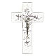 Crucifix moderne verre transparent avec décorations rayures noires 20x15 cm s3