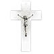 Modern crucifix in Murano glass with black shades 8x5 inc s1