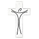 Crucifixo em vidro estilo moderno estilizado com relevo, 21,5x13,5 cm s3