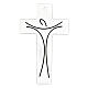 Modern crucifix in Murano glass with stylized body of Christ 8x5 inc s1