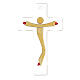 Crucifix verre de Murano corps doré stylisé 20x15 cm s3