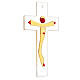 Crucifixo vidro de Murano corpo dourado estilizado 20x15 cm s2