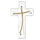 Crucifixo de parede vidro de Murano decorações ouro e preto 20x15 cm s3