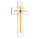 Wall cross, clear Murano glass, gold decorations, 20x15 cm s2