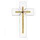 Crucifixo vidro Murano transparente decorações douradas 20x15 cm s1
