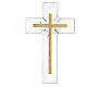Crucifixo vidro Murano transparente decorações douradas 20x15 cm s3