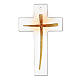 Croce vetro Murano raggiera arancio oro 20x15 cm s3