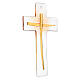 Cruz vidro Murano raios laranja e ouro 20x15 cm s2