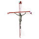 Pink crucifix of Murano glass 30x20 cm s1