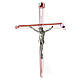 Crucifix verre de Murano rose 30x20 cm s1