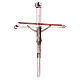 Crucifix in pink Murano glass 30x20 cm s3