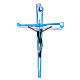 Crucifix verre de Murano bleu 30x20 cm s4