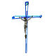 Crucifix verre de Murano bleu 30x20 cm s2