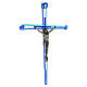 Crocifisso sfumature blu vetro di Murano 30 x 20 cm s3