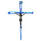 Crucifix blue shades Murano glass 30x20 cm s1