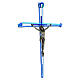 Crucifix blue shades Murano glass 30x20 cm s3
