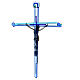 Crucifix blue shades Murano glass 30x20 cm s4