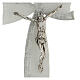 Crucifix, white and silver bow, Murano glass, 6x4 in s2