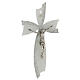 Crucifix, white and silver bow, Murano glass, 6x4 in s3