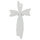 Crucifix, white and silver bow, Murano glass, 6x4 in s4