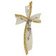 Crucifix, white and golden bow, Murano glass, 6x4 in s3