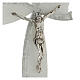 Crucifix, white and silver bow, Murano glass, 10x6 in s2
