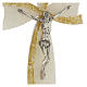 Crucifix, white and golden bow, Murano glass, 10x6 s2