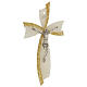 Crucifixo vidro de Murano floco dourado 25x15 cm s3