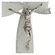 Crucifix, white and silver bow, Murano glass, 13.5x7.5 in s2