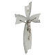 Crucifix, white and silver bow, Murano glass, 13.5x7.5 in s3