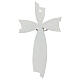 Crucifix, white and silver bow, Murano glass, 13.5x7.5 in s4