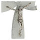 Crucifix verre Murano noeud blanc et argent 35x20 cm s2