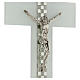 Crucifix blanc échiquier pierres et strass 15x10 cm s2