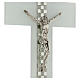 Crucifixo vidro de Murano branco decoração geométrica 16x10,2 cm s2