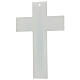 Crucifijo vidrio Murano moldeado blanco cuentas strass 15x10 cm s4