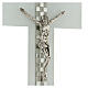 Crocifisso vetro Murano sagomato bianco strass 25x15 cm s2
