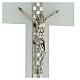 Murano glass cross crucifix white and rhinestone 25x15 cm s2